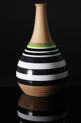 corian acrylic and wood tall pot